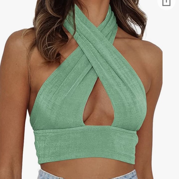 Tops - Womens Halter Crop Top
